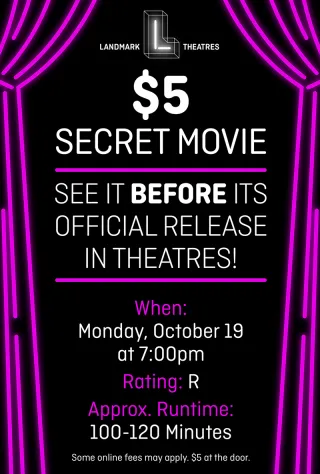 Movie poster for $5 Secret Movie 10/19/26