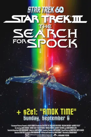 Movie poster for Star Trek III: The Search for Spock + Season 2 Episode 1: "Amok Time"