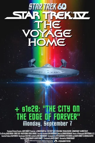 Movie poster for Star Trek IV: The Voyage Home + Season 1 Episode 28: "The City on the Edge of Forever"