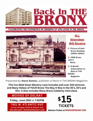 Movie poster for Back in the Bronx