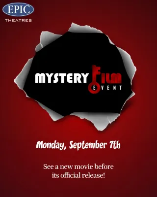 Movie poster for September 7 Mystery Film Event (Epic Theatres)