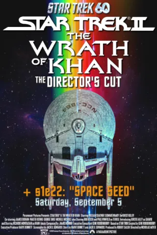 Movie poster for Star Trek II: The Wrath of Khan – The Director’s Cut + Season 1 Episode 22: “Space Seed”